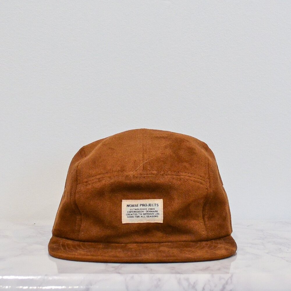 Norse Projects  5 Panel Cap Leather Velours